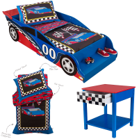 Set RaceCar 3 piese (pat masina, lenjerie pat, noptiera)